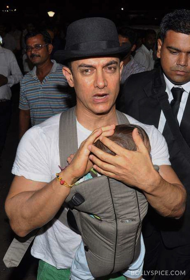 Aamir Khan with His Son Dhoom 3 (3) 43894 Aamir Khan leaves for Chicago filming of Dhoom 3 with his son Azad Rao Khan!
