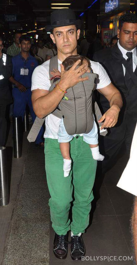 Aamir Khan with His Son Dhoom 3 (2) 43895 Aamir Khan leaves for Chicago filming of Dhoom 3 with his son Azad Rao Khan!