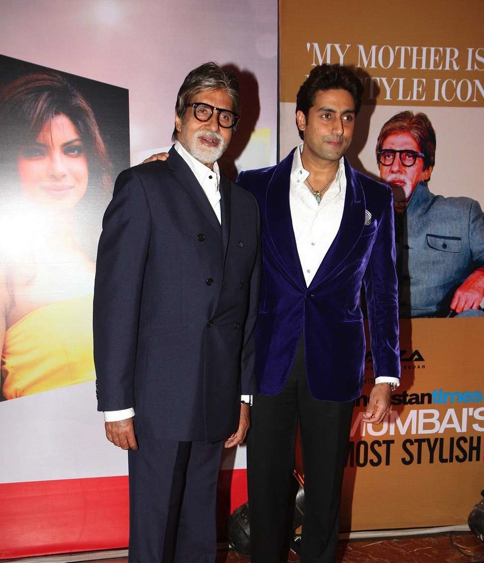 Amitabh and Abhishek Bachchan HT Mumbai's Most Stylish 2013 Awards 09