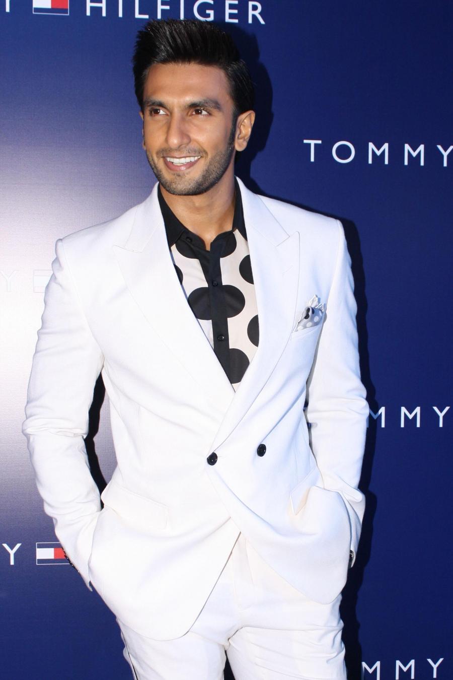 Actor Ranveer Singh at the Red Carpet of 10th anniversary of fashion brand Tommy Hilfiger`s existence in India, in New Delhi, on Sept. 28,2014. (Photo: Amlan Paliwal/IANS)
