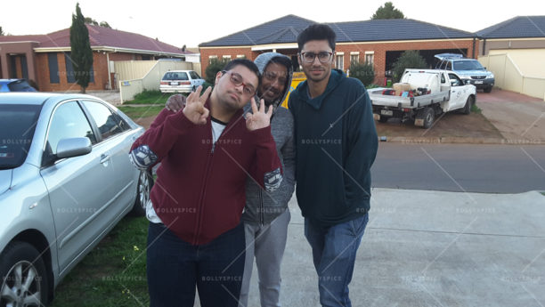 Film maker Onir (center) with Abdullah in Melbourne